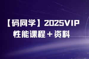 【码同学】2025VIP性能测试课程+资料